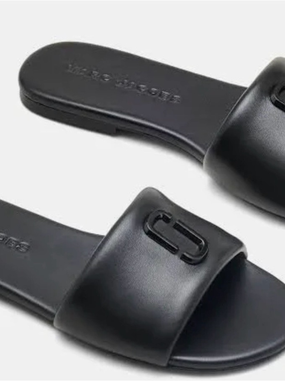 Marc Jacobs Black Snap Shop Slides